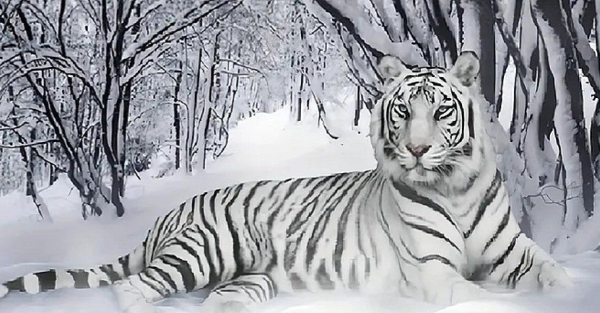 Diamond Painting Weisser Tiger